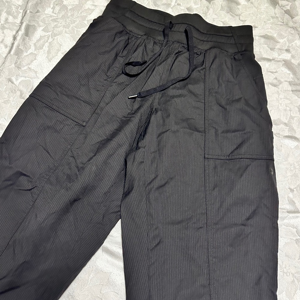 Avia Ribbed Jogger Pants Womens Small Black Excellent Textured Utility